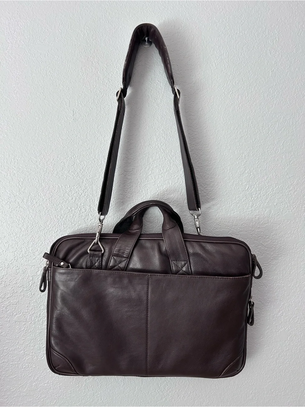 Latico Brown Faux Leather Briefcase Laptop Bag